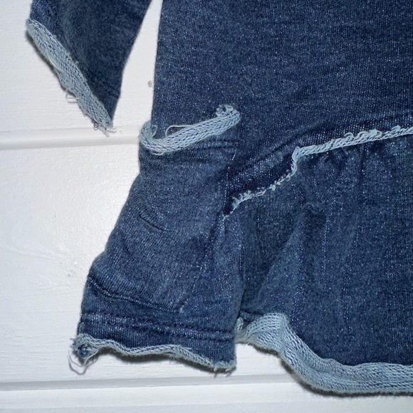 Burts Bees French Terry Knit Denim Wash Organic Cotton Super Soft Baby Dress NWT - Picture 6 of 13